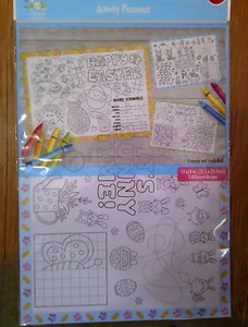NEW 12 ct pack easter theme activity placemats 14x10 size 3 designs + FREE GIFT - Picture 1 of 1