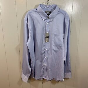 Falls Creek Easy Care Tailored Fit No Iron Blue Long Sleeve Dress Shirt XL NEW
