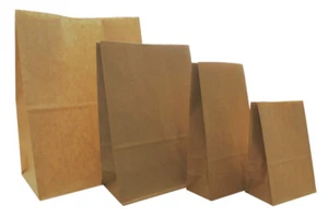 Blockbodenbeutel Papiertüten mit breitem Boden, Beutel Kraftpapier braun 70g/m² - Bild 1 von 5