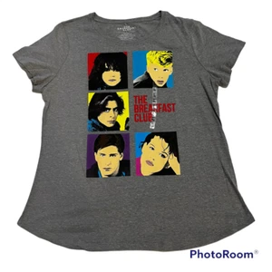 The Breakfast Club Cast T-Shirt Women L Gray Tee Graphic Logo 80's Pop Art Retro - Picture 1 of 8
