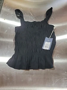 Universal Thread women's tank top smocked Slim Fit square neck black Size S - Picture 1 of 4