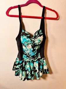 Retro Blumen Damen Rock Badeanzug Top Blumen Schößchen Tankini Gr. XXS (14" breit) - Bild 1 von 6
