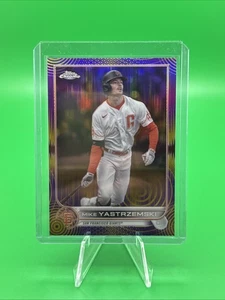 2022 Topps Chrome Sonic M. Yastrzemski #18 Purple Yellow Sonic Pulse 118/299 B16 - Picture 1 of 2