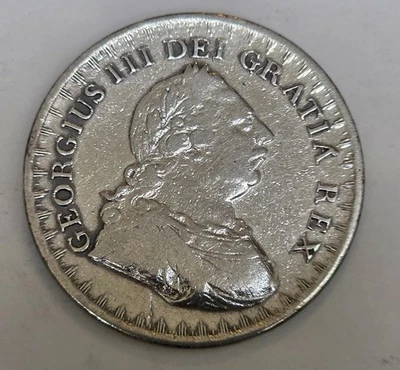 1812 UK Bank of England Token 3 Shillings Armored Bust Silver Coin Cleaned - Image 1 of 2