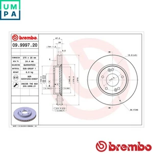 2x BRAKE DISC 09.9997.20 FOR HYUNDAI ELANTRA/IV/III D4FB 1.6L G4GC 2.0L 4cyl - Picture 1 of 9