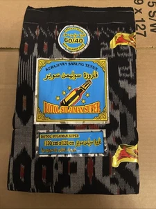 Sarong grande para hombre Lungi guacamawis somalíes 100 % tela de algodón negro naranja Indonesia - Imagen 1 de 2