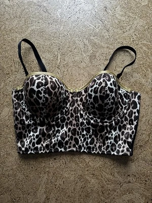 Colección Kardashian Corsé Top Estampado Leopardo Negro Talla 36C Foto 1 de 4