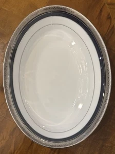 Noritake Crestwood Kobalt Platin ovale Gemüseschüssel - Bild 1 von 2