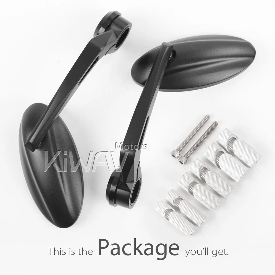 Rétroviseur de guidon noir ovale convex adjustable ULTRA aluminum pour Norton - Photo 1/4