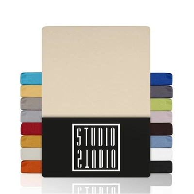 Drap-Housse 90x200cm – Jersey 100  Coton Peigné – Crème – Certifié Oeko-TEX –... - Photo 1/4