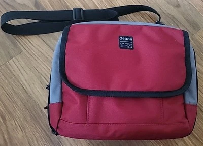 Denali Portable DVD Red Gray Case For Vehicle Carry Strap Pocket DVDs Zip Broke - Image 1 of 4