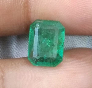 GSI USA Certificato 2,91 ct Smeraldo Zambia Verde Medio Olio Minore Pietra Preziosa Sciolta - Foto 1 di 8