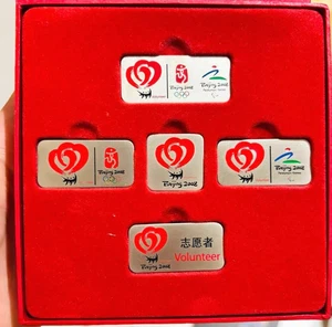 2008 Beijing Olympic&Paralympic Volunteer 5pcs Official Pins Set - Picture 1 of 4