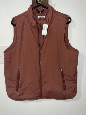 Maurices женщин новый с Ярлыками выстеганный жилет большой L коричневый кирпич - Изображение 1 из 4