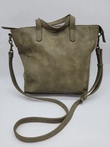 Universal Thread Olive Green Faux Leather Bucket Tote Purse Bag - Picture 1 of 8