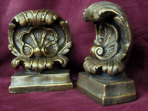 Shell Art Deco Classic Bookends Library Gothic 14009