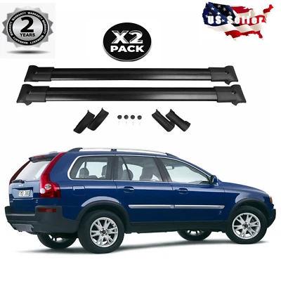 For Volvo XC90 SUV 2003-2016 Roof Racks Cross Bars aluminum (Black ) Foto 1 de 4