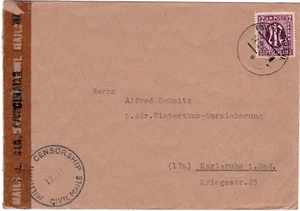 Carta remota BIZONA FRANKFURT - KARLSRUHE con 15 bahía EF, 24-10-45; CENSURA - Imagen 1 de 1