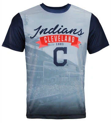 Camiseta Forever Collectibles MLB Para hombres Cleveland Indians Outfield Foto Foto 1 de 3