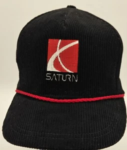 Vintage Saturn Corduroy Snapback Hat Lynchburg Mercantile Co Embroidered Black - Picture 1 of 13