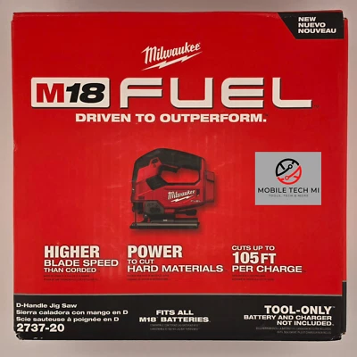 Milwaukee M18 FUEL D-Handle Jig Saw 2737-20 Brushless JigSaw 18V - SEALED - Image 1 of 2