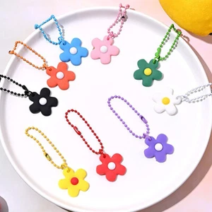 Keychain Small Colored Flowers Key Ring Pendant Pinkycolor Bag Pendant For W _in - Picture 1 of 21