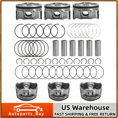 6 peças pistões STD e anéis de pistão para Hyundai Santa Fe Kia Sedona 3.3L 2011-2019 - Imagem 1 de 4