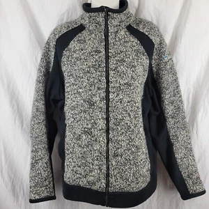 Kuhl Men’s Stout Wool Blend Sweater Jacket Zip Up Size Small Gray Black - Picture 1 of 7
