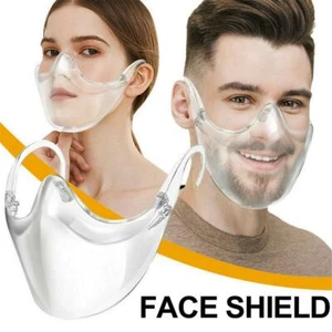 Clear Anti Fog Face Mask Shield Plastic Reusable Protective Transparent Cover - Picture 1 of 10