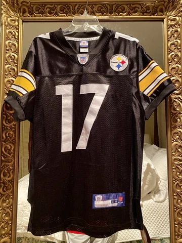 Pittsburgh Steelers #17 Wallace Reebok NFL Sewn Football Jersey Sz 46 Cover