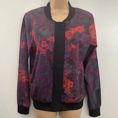 FABLETICS Bomber Jacket Size Small Floral Full Zip Lightweight Pockets Women - Image 1 of 4