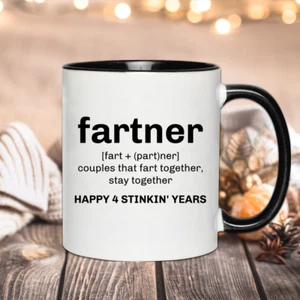 Funny 4th anniversary gift for couple, 4th anniversary gift for husband, wife - Picture 1 of 14
