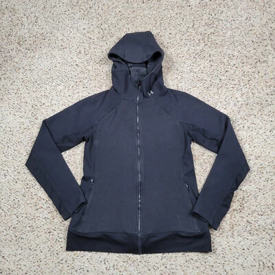 Chaqueta Under Armour Niñas Grande Negra Cremallera Sudadera Suéter Sudadera con Capucha Niños Jóvenes * Foto 1 de 4