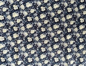 Fabric Remnant Blue Roses Cotton Print Color My World by Fabri-Quilt #956 45x36" - Picture 1 of 2