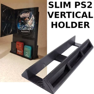 Vertical Stand Dock w/Memory Cards Holder for Sony Playstation PS2 Slim Console - Picture 1 of 12