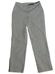 August Seide blau weiß metallic gestreift Mid Rise Hose Größe 4 - Bild 1 von 11