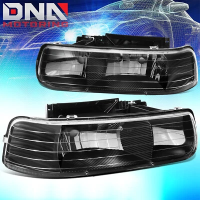 PARA CHEVY SILVERADO 1999-2002 EURO CARCAÇA PRETA ESQUERDA+DIREITA FARÓIS CANTO - Imagem 1 de 4