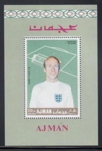 AJMAN Bobby Charlton, English Footballer MNH souvenir sheet - Picture 1 of 1