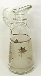 Vintage Anchor Hocking Frosted Gold Leaf Vinegar Cruet w/o Stopper Retro - Picture 1 of 4