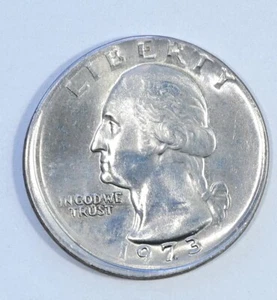 Partial Collar Strike 1973 Washington Clad Quarter BU (Off-Center, Broadstruck) - Picture 1 of 3