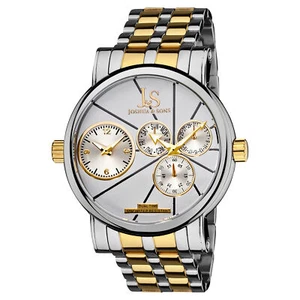 New Men's Joshua & Sons JS-35-TTG Dual Time Two-tone Stainless Steel Watch - Picture 1 of 7