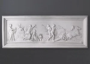 Carro escultura de mármol bajorrelieve Poseidón secuestrando albahaca 20,9 pulgadas / 58 cm - Imagen 1 de 7