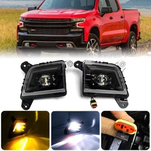 Led DRL Fog Lamp Running Light For Chevy Silverado 1500 2500 3500HD 2019 2020-21 - Picture 1 of 9