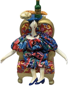 Muñeca Bolso Mijo Vintage Vino/Queso Francés Cerri Art Poupee Hecha a Mano Firmada - Imagen 1 de 13
