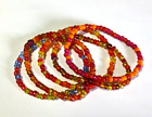 5 x handmade stretch stackable seed bead bracelets 6"
