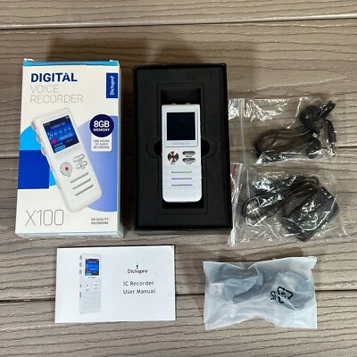 DICTOPRO X100 Digital Voice Activated Recorder Portable Mini Tape Dictaphone 8GB - Image 1 of 4