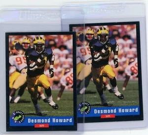 1992 CLASSICS DESMOND HOWARD DRAFT PICKS 2 CARD LOT - Picture 1 of 1