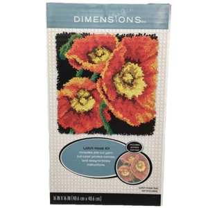Dimensions Latch Hook Kit POPPIES Flowers Orange 72-75205 Shirley Novak - Picture 1 of 7