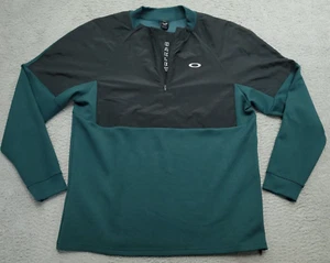 Oakley Men's 2XL 1/4 Zip Pullover Sweater Fleece Dull Onyx Side Opening - Picture 1 of 12