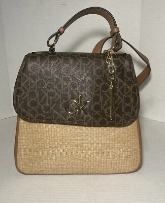 Calvin Klein Backpack Purse Straw - Image 1 of 4